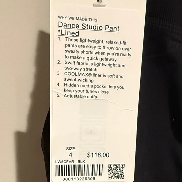 Lululemon Athletica Black Joggers Rare Find Size 4 New with Tags Amazing Deal - Picture 7 of 12